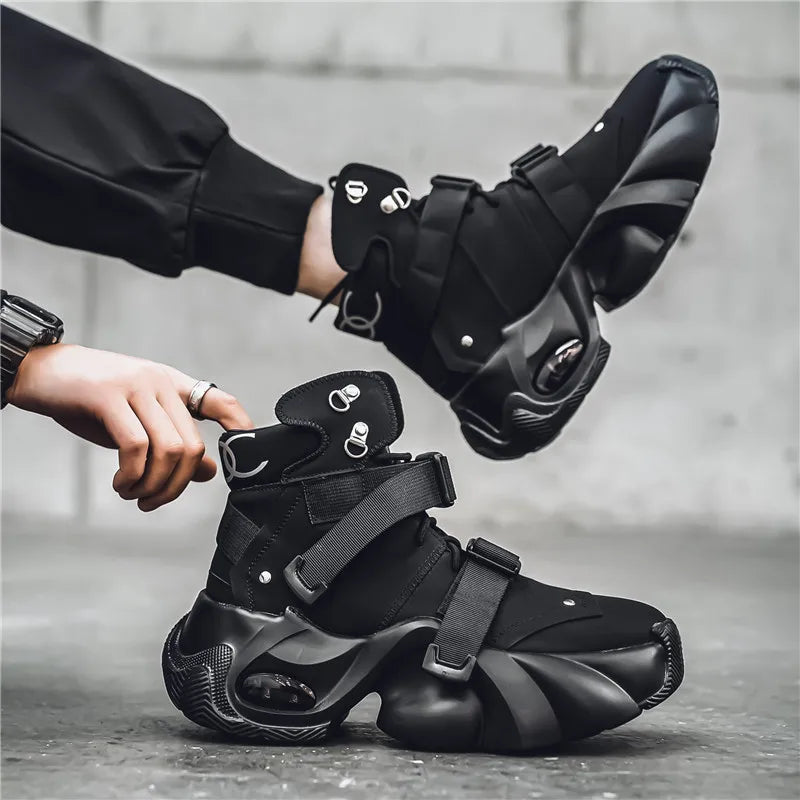 Men's Motorcycle Boots Autumn Winter Trendy All-match Leather Fashion Mans Shoes New High-tops Classic Simple Style Casual Boot