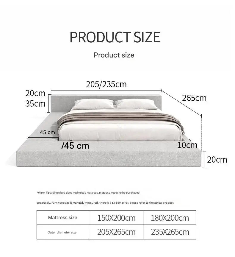 Japanese Minimalist Bed Tatami Cream Fashionable High Quality Modern Bed Wedding Confortable Double Muebles Bedroom Furniture