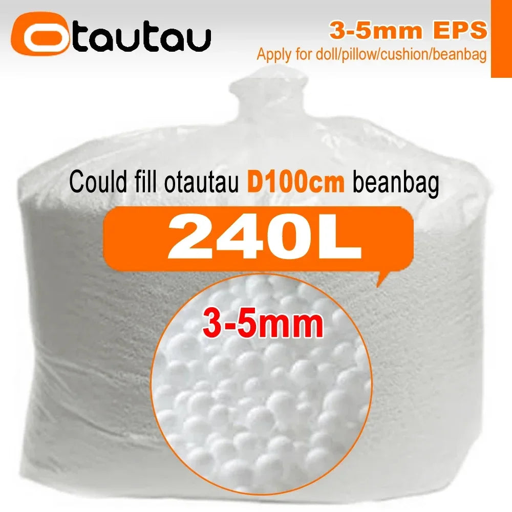 OTAUTAU 240L EPS Ball Filler for 3ft Beanbag Pouf 3-5mm Polyester Pillow Cushion Bean Bag Chair Snow Scene TL001