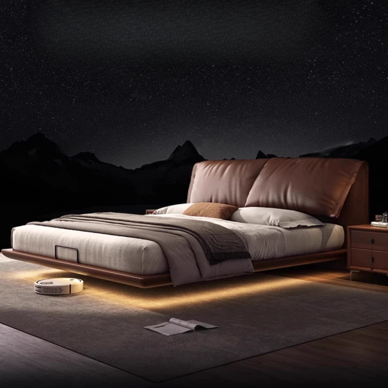 Soft Leather Luxury Double Bed Modern Adults Design Queen Loft Double Bed Bases Frames Camas De Dormitorio Bedroom Furniture