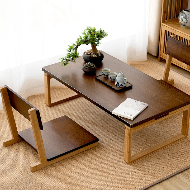 Bamboo Legless Chair Armrest Tatami Floor Backrest Living Room Furniture Japaese Style Legless Zaisu Zen Chair Eco-Friendly
