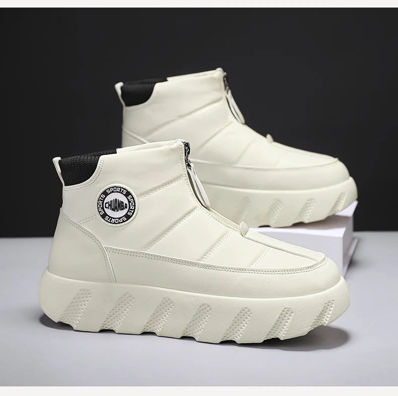 Ankle Boots Snow Thick Bottom Winter Boots for Men Men's Sneakers Non-Slip Soft and Comfortable Cotton Wear-resistant Fashion
