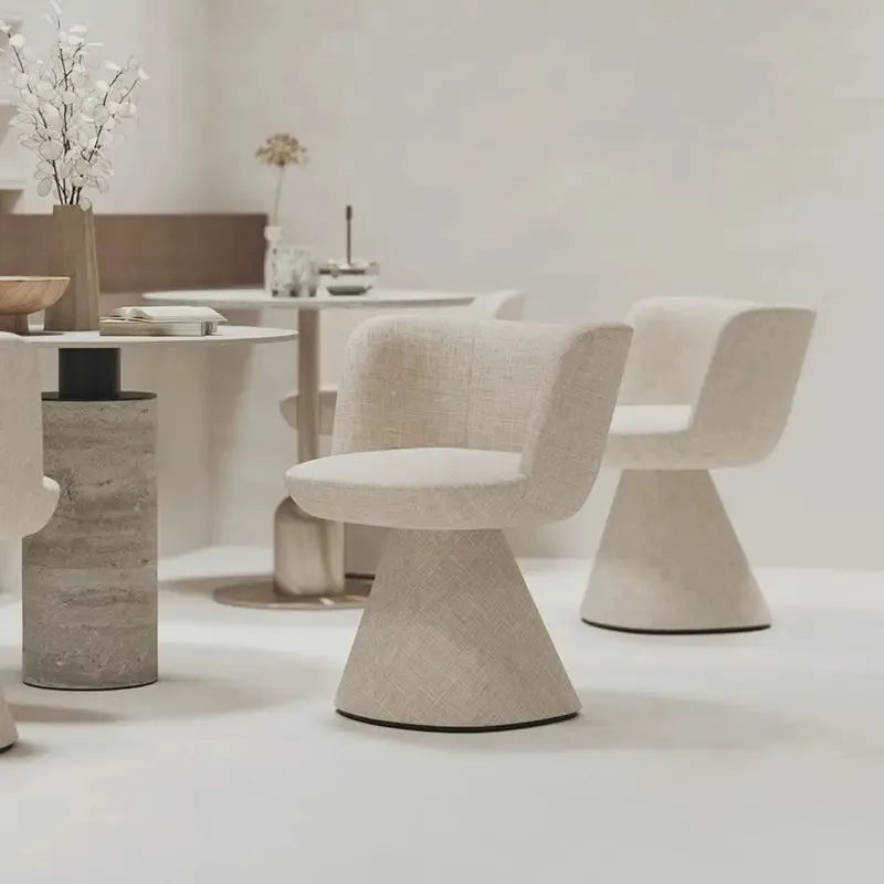 Italian Simple Dining Chair Rotable Vanity Chair Cream Style Home Bedroom Nordic Makeup Stool Hotel Reception Chair Furniture