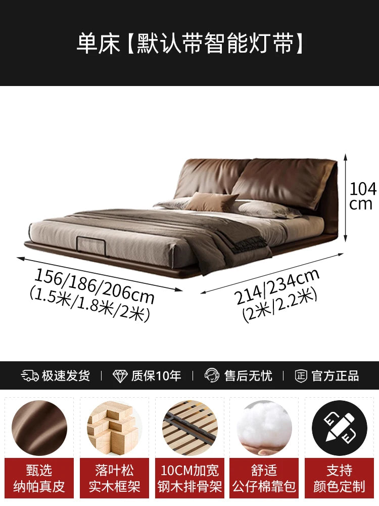 Soft Leather Luxury Double Bed Modern Adults Design Queen Loft Double Bed Bases Frames Camas De Dormitorio Bedroom Furniture