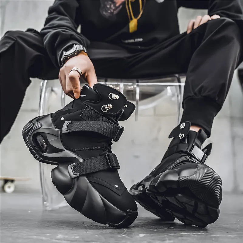 Men's Motorcycle Boots Autumn Winter Trendy All-match Leather Fashion Mans Shoes New High-tops Classic Simple Style Casual Boot