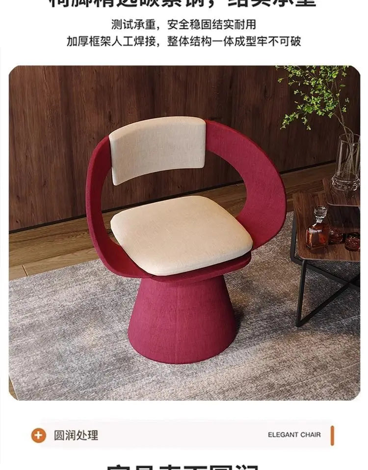 Italian Style Luxury Swivel Armchair with Swivel Base Premium Simple Leisure Seat Design Hotel Dining Chair and Dressing Stool