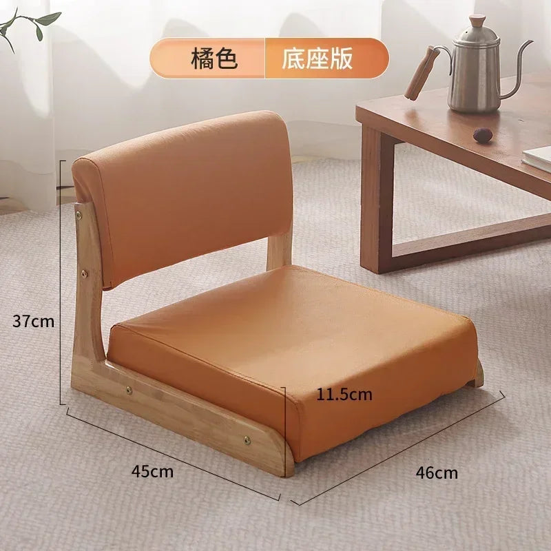 Japanese Tatami Chair Backrest Solid Wood Bed Legless Seat Bay Window Single Lazy Sofa Floor Chair Bedroom Sitting Furniture