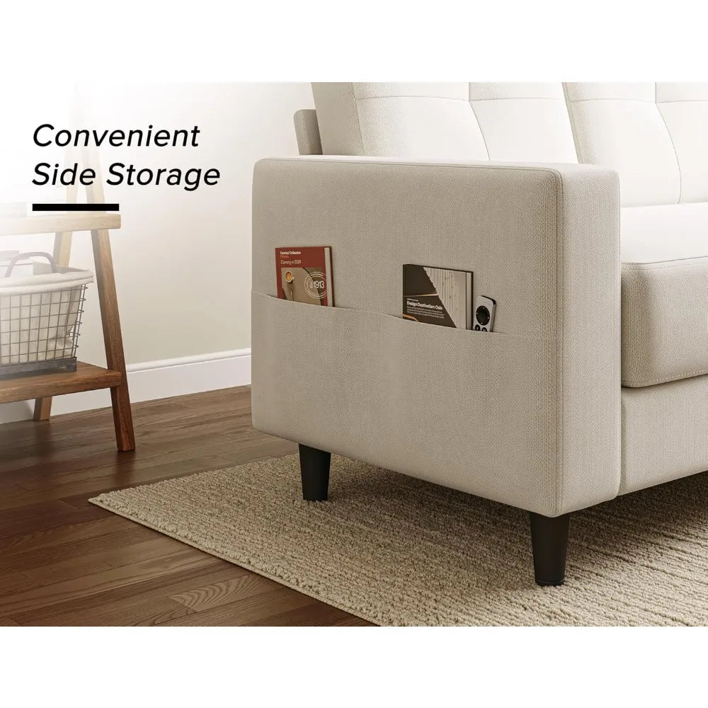 Loveseat Sofa W/armrests & backrests, 53" Small Spaces 2 Seater Mini Couch for Apartment, Office & Living Room, Living Room Sofa