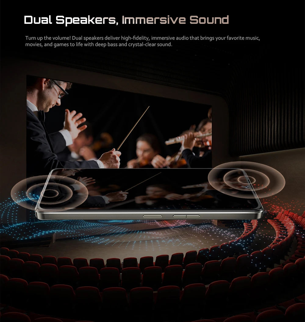 Cubot Smartphone P90,Dual Speakers,Android 15,6.88" 120Hz Display,24GB(12GB+12GB)RAM,256GB ROM,G100 Octa-core,64MP Camera,NFC