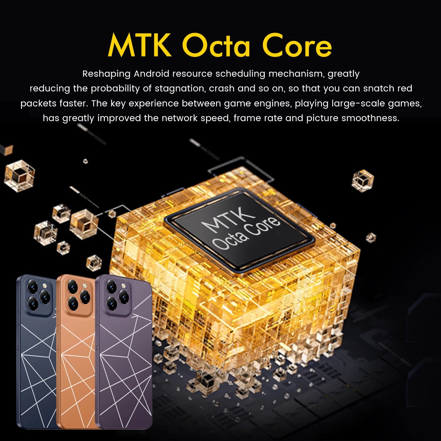 Smartphone A16 Pro,4G Phone Android,6.8in,8GB RAM,256GB ROM,Dual SIM,Mobile phones,Google Play Store,24+48MP,6800mAh,Cellphones