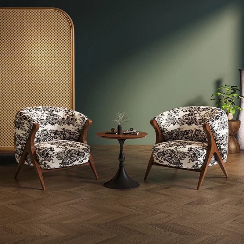 Reading Velvet Modern Chair Table Set Luxury Italian Design Hotel Armchair Bedroom Balcony Accent Sillas Nordic Furniture