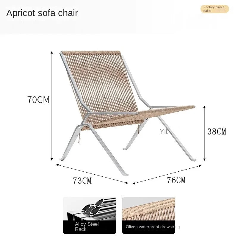 MOMO Bauhaus Single Lounge Chair Living Room Minimalist Rope Sofa Hotel Lounge Reception Chair Outdoor Woven Chair