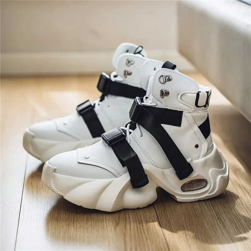 Men's Motorcycle Boots Autumn Winter Trendy All-match Leather Fashion Mans Shoes New High-tops Classic Simple Style Casual Boot