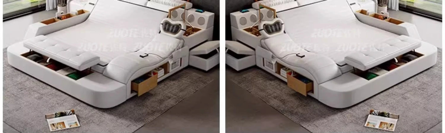 Unique Double Bed Aesthetic Elastic Adjustable King Size Beds Bedroom Tatami Camas De Casal De Luxo Furniture Decoration