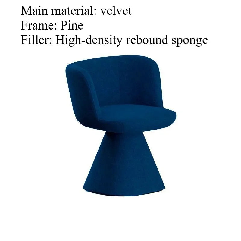 Italian Simple Dining Chair Rotable Vanity Chair Cream Style Home Bedroom Nordic Makeup Stool Hotel Reception Chair Furniture