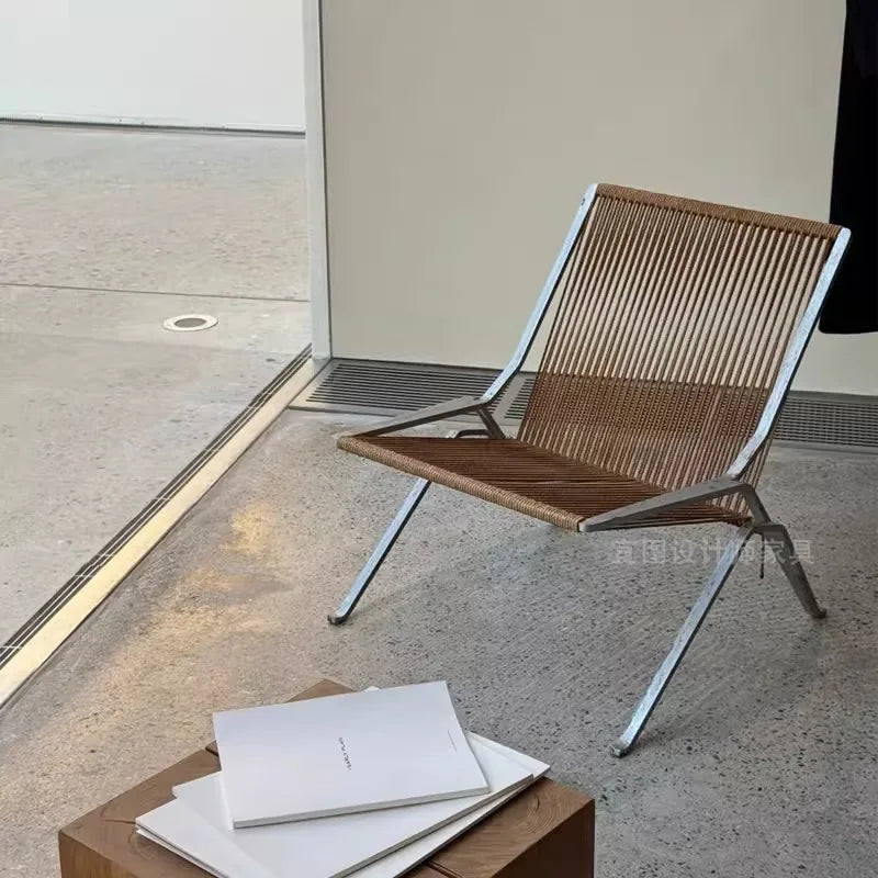 MOMO Bauhaus Single Lounge Chair Living Room Minimalist Rope Sofa Hotel Lounge Reception Chair Outdoor Woven Chair