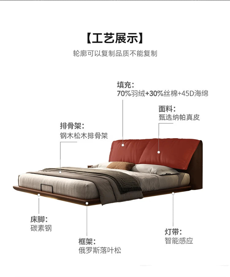 Soft Leather Luxury Double Bed Modern Adults Design Queen Loft Double Bed Bases Frames Camas De Dormitorio Bedroom Furniture