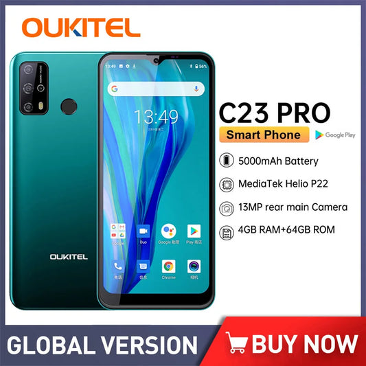 Oukitel-C23 Pro Android Smartphone, 6.53 ", 5000mAh, 4G Lte, Cheap Mobile Phone, 8pm/13PM Camera, Smart Phone