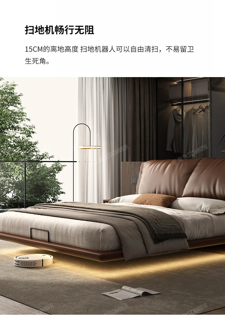 Soft Leather Luxury Double Bed Modern Adults Design Queen Loft Double Bed Bases Frames Camas De Dormitorio Bedroom Furniture