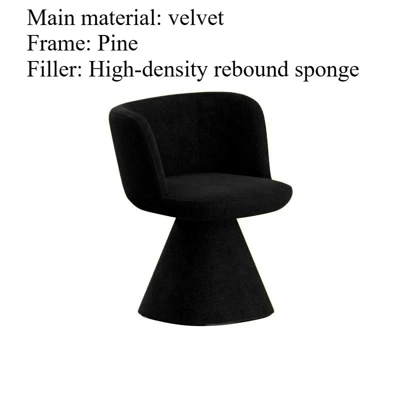 Italian Simple Dining Chair Rotable Vanity Chair Cream Style Home Bedroom Nordic Makeup Stool Hotel Reception Chair Furniture