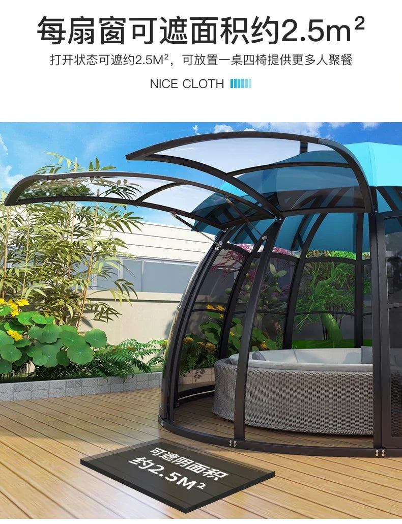 The product can be customized.Outdoor courtyard pavilion, round European style hotel, resort scenic villa,