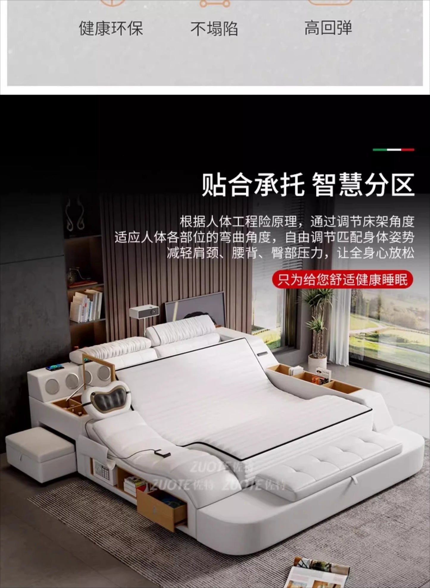 Unique Double Bed Aesthetic Elastic Adjustable King Size Beds Bedroom Tatami Camas De Casal De Luxo Furniture Decoration