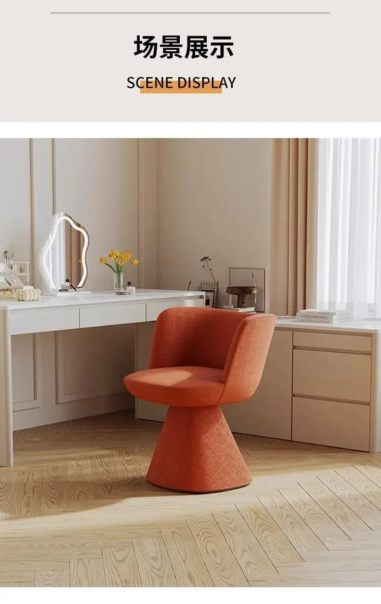 Italian Simple Dining Chair Rotable Vanity Chair Cream Style Home Bedroom Nordic Makeup Stool Hotel Reception Chair Furniture