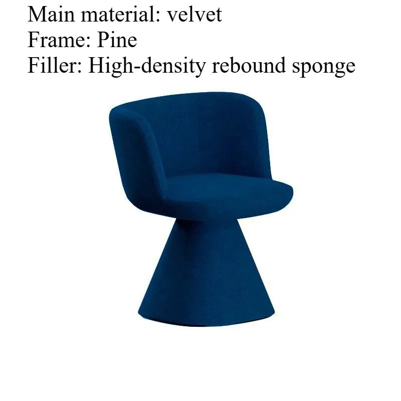 Italian Simple Dining Chair Rotable Vanity Chair Cream Style Home Bedroom Nordic Makeup Stool Hotel Reception Chair Furniture