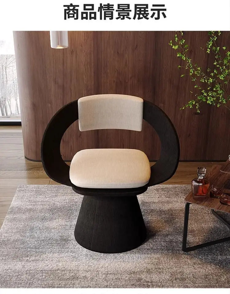 Italian Style Luxury Swivel Armchair with Swivel Base Premium Simple Leisure Seat Design Hotel Dining Chair and Dressing Stool