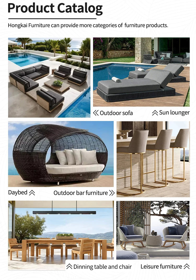 Luxury Modern Waterproof Fabric Design Aluminum Outdoor Sofa Set Garden Couch Hotel Project Patio Furniture