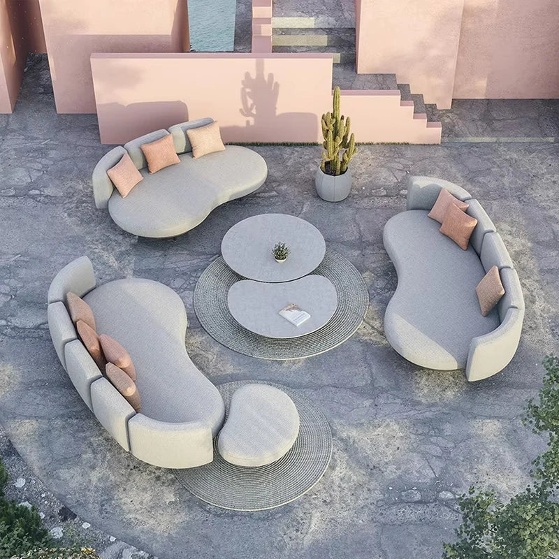 Luxury Modern Waterproof Fabric Design Aluminum Outdoor Sofa Set Garden Couch Hotel Project Patio Furniture