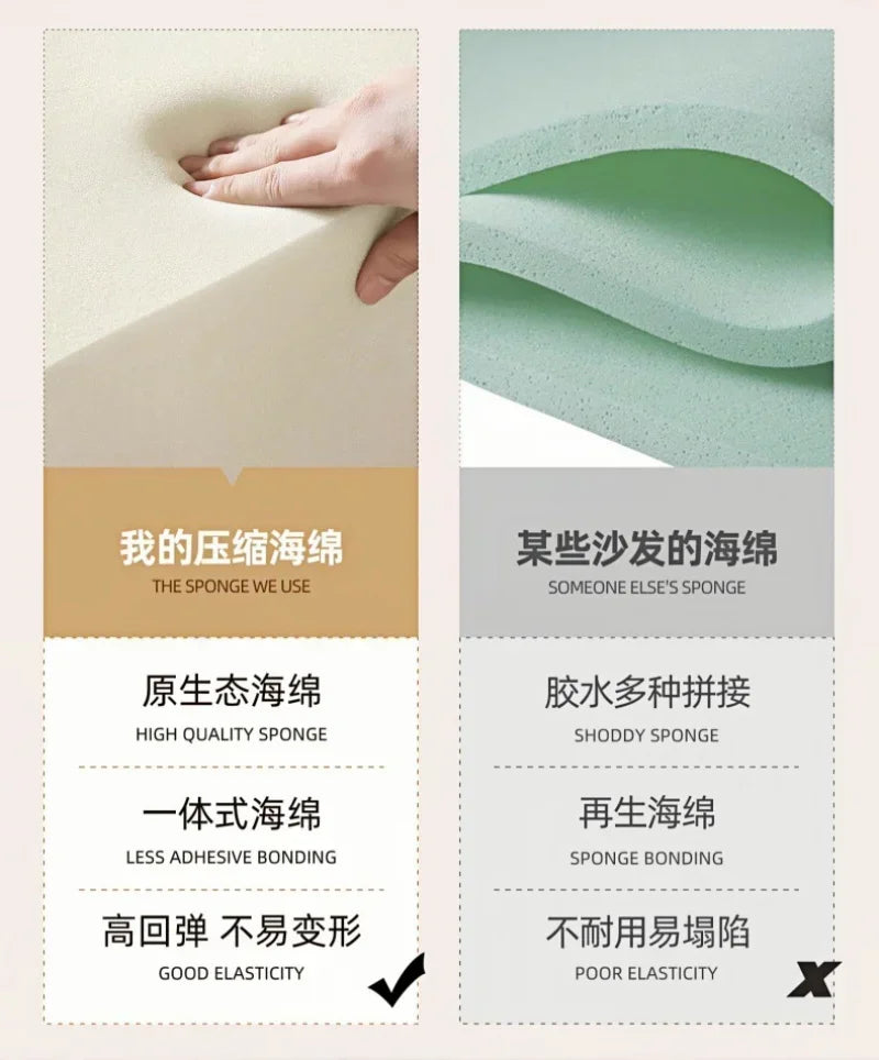 Elegant Italian Compressed Sofa Minimalist Retro Corduroy Sofa Bed Foldable Washable Customizable for Living Room