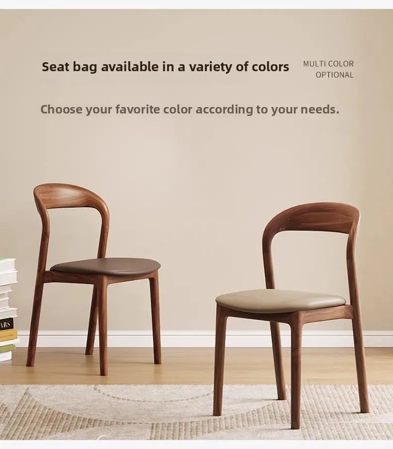 Italian Minimalist Solid Wood Dining Chair, Home Antique Style Backrest Chair, High-end Designer, Hotel Dining Study Chair