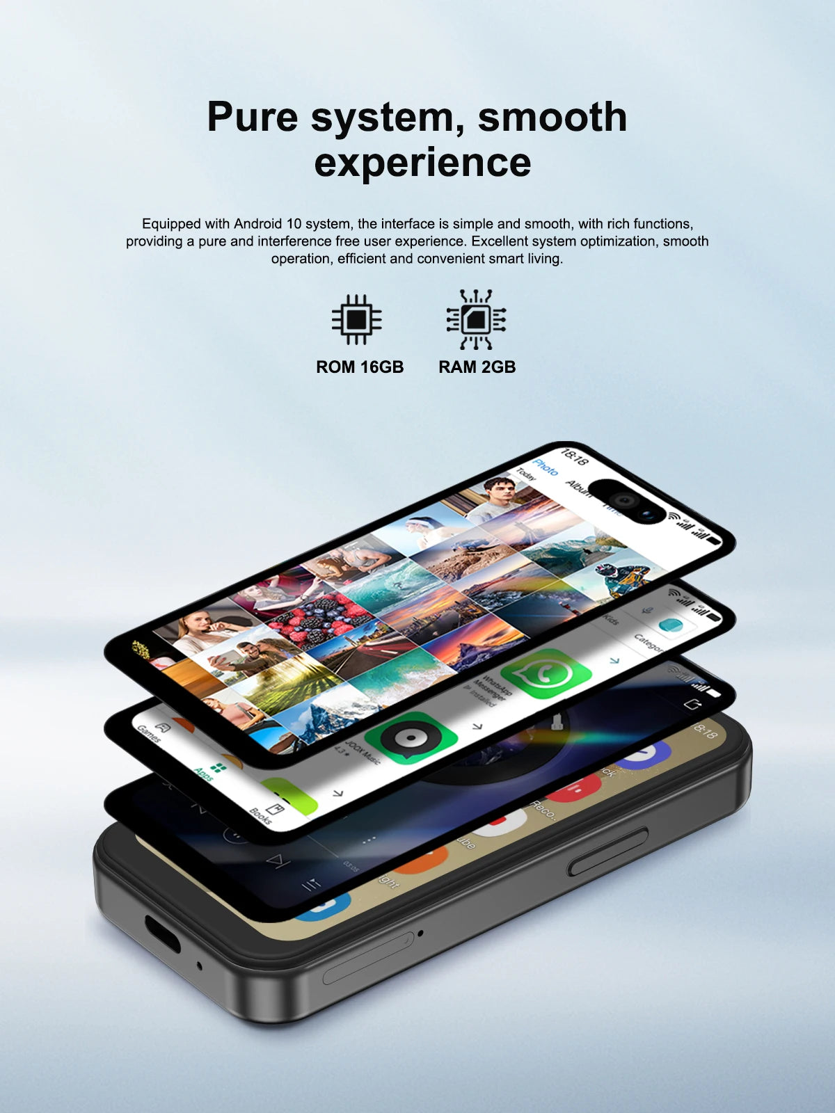 FUFFI-X7 Pro Mini Smartphone,4G Network,3.75 inch,2+16GB ROM,Android 10.0,Mobile phones,Google Play Store,2400mAh,Cellphones