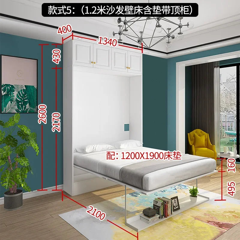 Modern Minimalist Multifunctional Invisible Bed with Sofa Folding Bed Cabinet Integrated Wall Invisible Bed