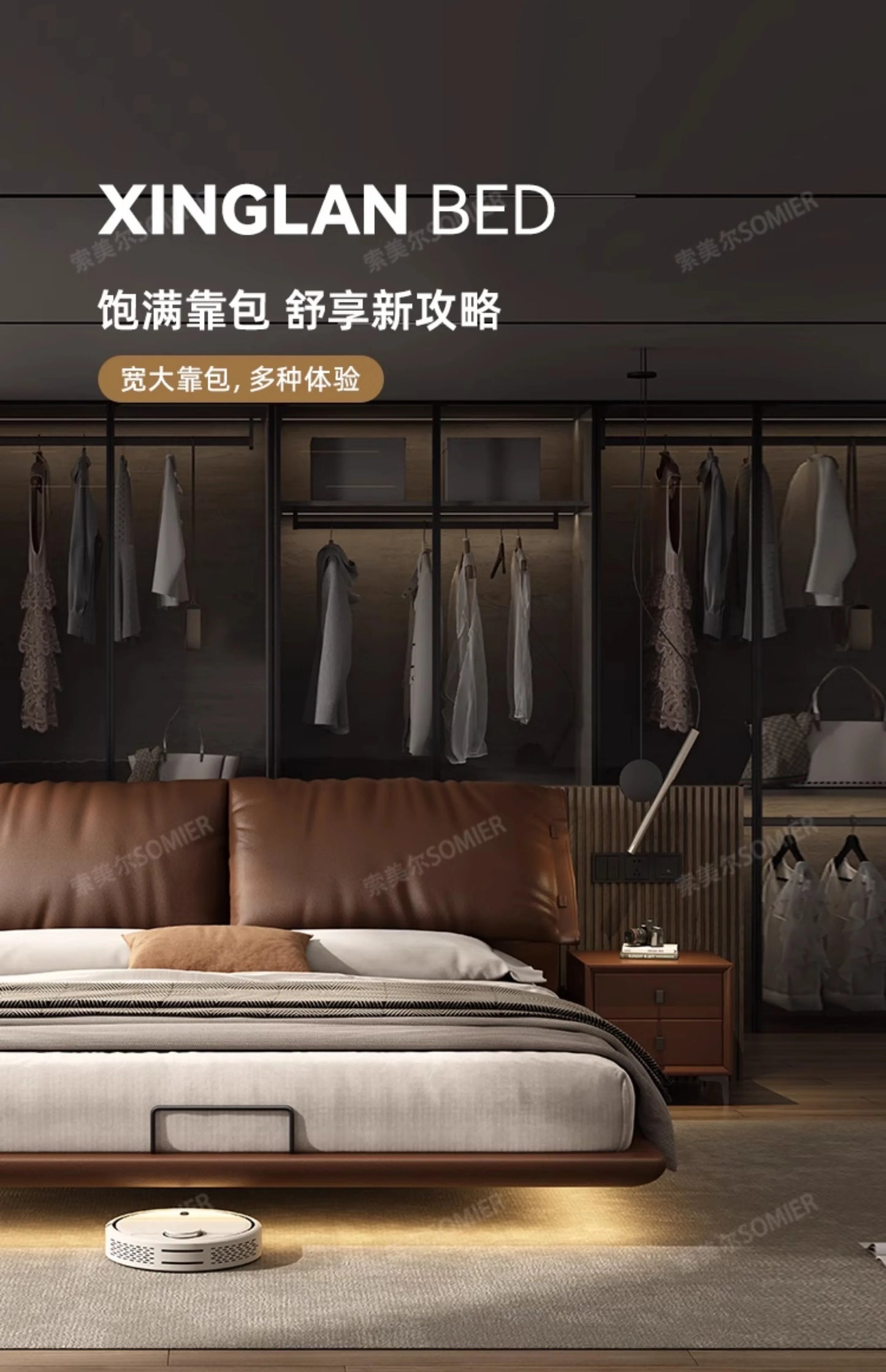 Soft Leather Luxury Double Bed Modern Adults Design Queen Loft Double Bed Bases Frames Camas De Dormitorio Bedroom Furniture