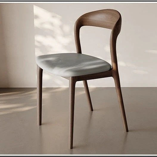 Italian Minimalist Solid Wood Dining Chair, Home Antique Style Backrest Chair, High-end Designer, Hotel Dining Study Chair