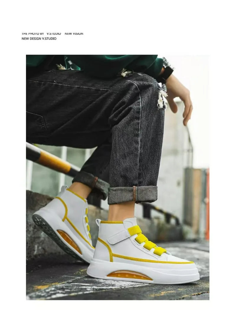 High Top Men's Shoes 2025 Spring Autumn Brand White Casual Sneaker Platform Luxury Designer Men Ankle Boots zapatos para hombre