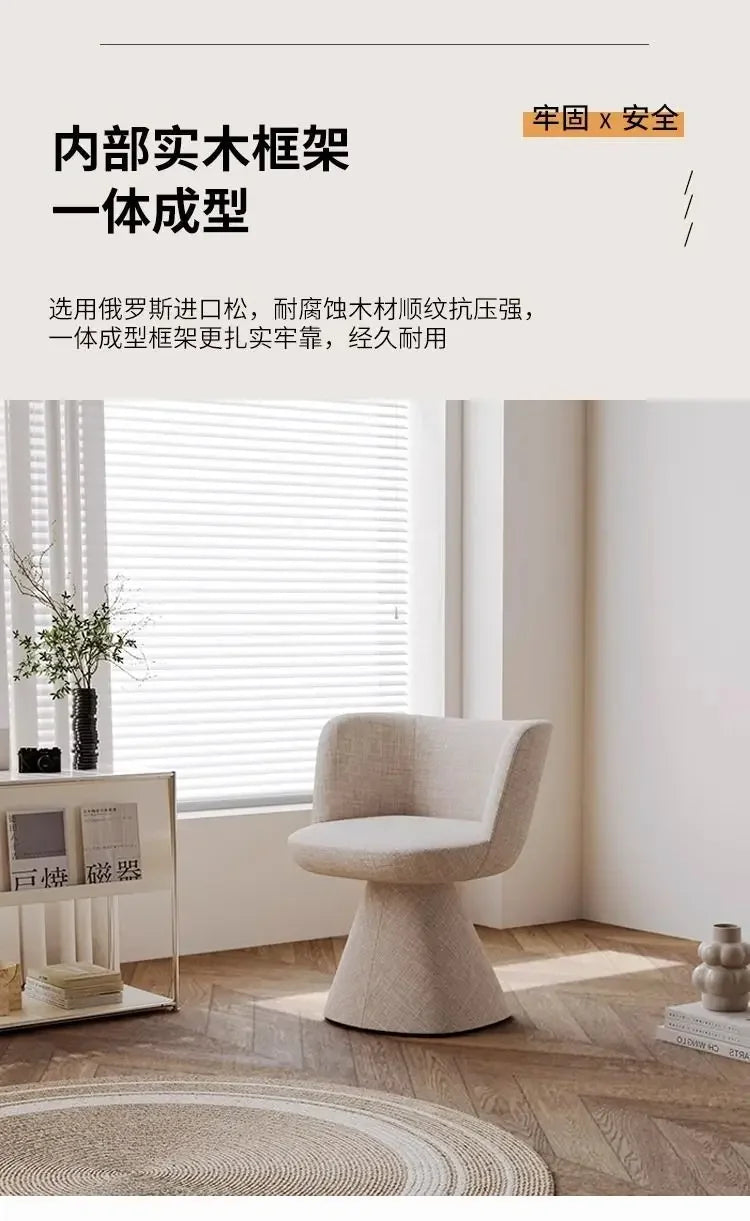 Italian Simple Dining Chair Rotable Vanity Chair Cream Style Home Bedroom Nordic Makeup Stool Hotel Reception Chair Furniture