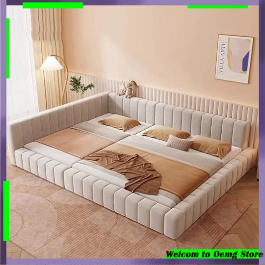 Luxury King Size Bed With Multifunctional Headboard European Design Stylish Lounge Furniture For Modern Bedroom Decor Decoration