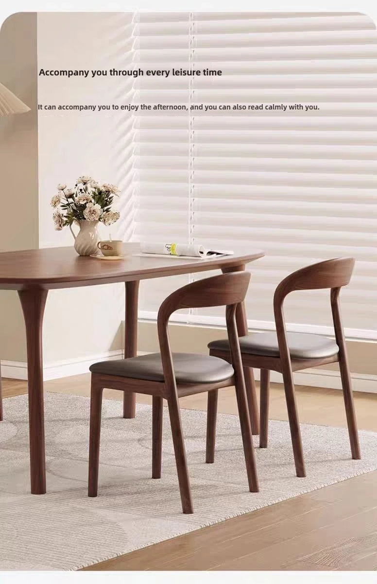 Italian Minimalist Solid Wood Dining Chair, Home Antique Style Backrest Chair, High-end Designer, Hotel Dining Study Chair