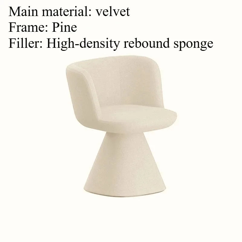 Italian Simple Dining Chair Rotable Vanity Chair Cream Style Home Bedroom Nordic Makeup Stool Hotel Reception Chair Furniture