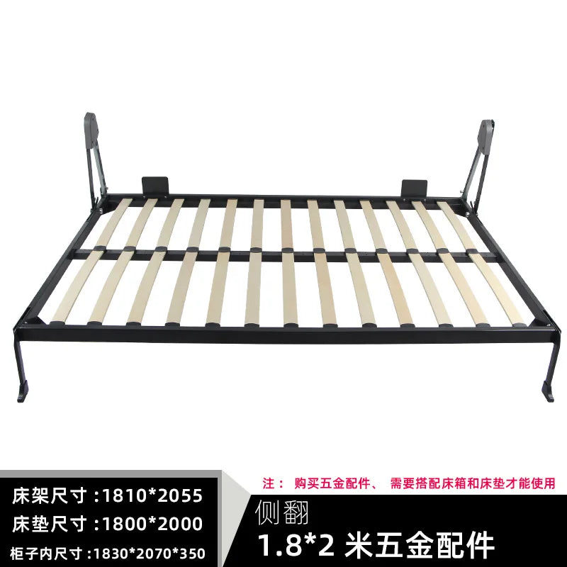 Automatic foot invisible bed front side flip hidden integrated folding bottom flip wall wardrobe hidden wall hardwar