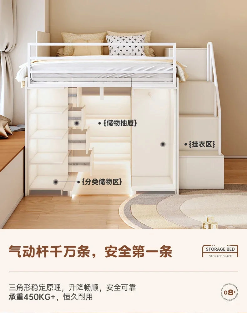 Multi-functional combination closet integrated bed