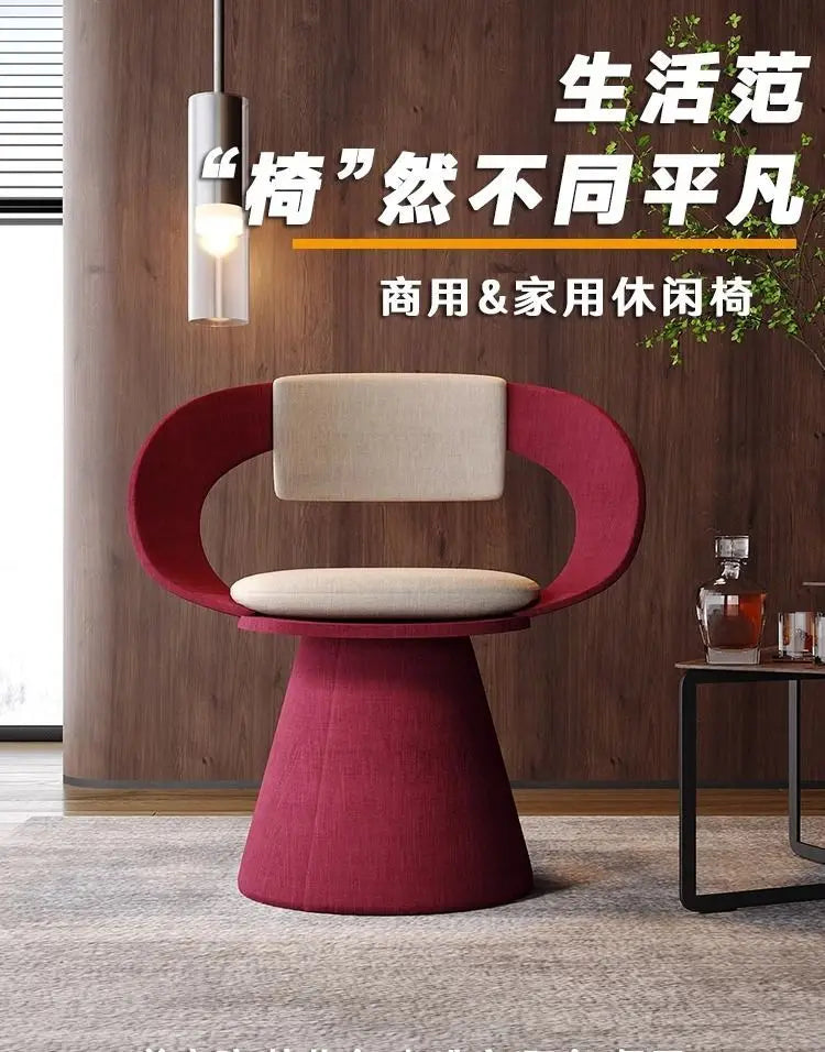 Italian Style Luxury Swivel Armchair with Swivel Base Premium Simple Leisure Seat Design Hotel Dining Chair and Dressing Stool