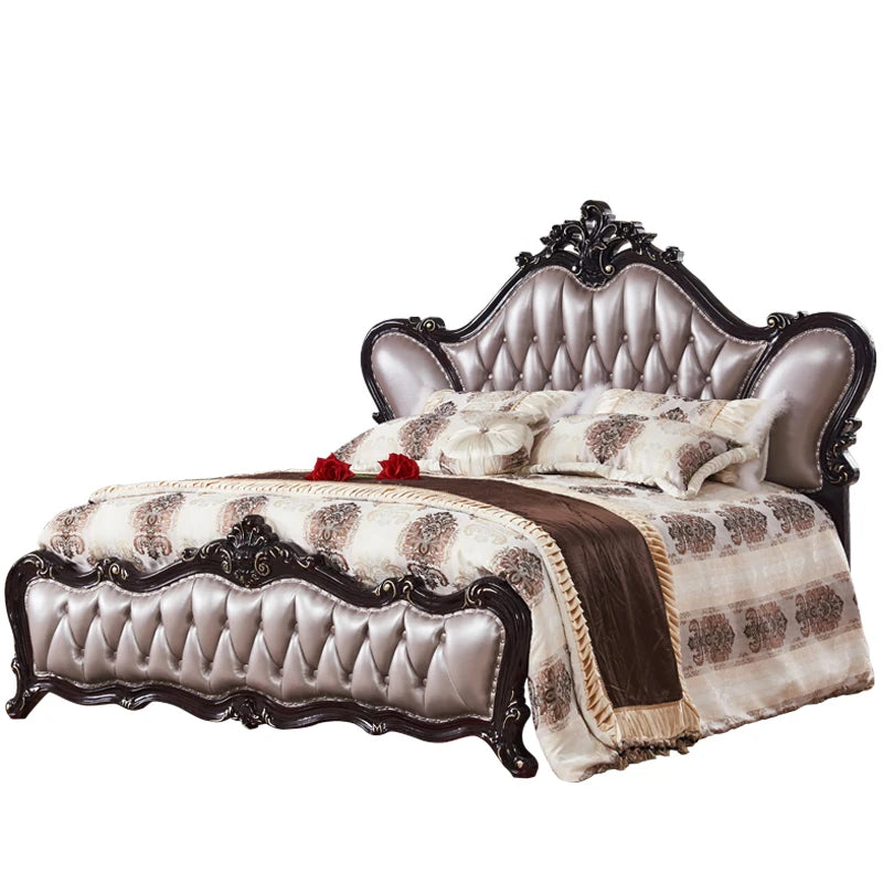 Adult European Bed Square Luxury High Quality Romantic Comfortable Bed Headboards Queen Frame Letto Matrimoniale Home Furniture