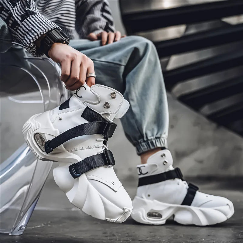 Men's Motorcycle Boots Autumn Winter Trendy All-match Leather Fashion Mans Shoes New High-tops Classic Simple Style Casual Boot