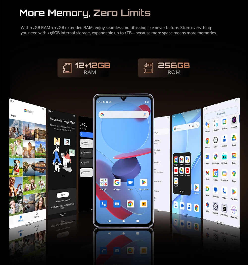 Cubot Smartphone P90,Dual Speakers,Android 15,6.88" 120Hz Display,24GB(12GB+12GB)RAM,256GB ROM,G100 Octa-core,64MP Camera,NFC