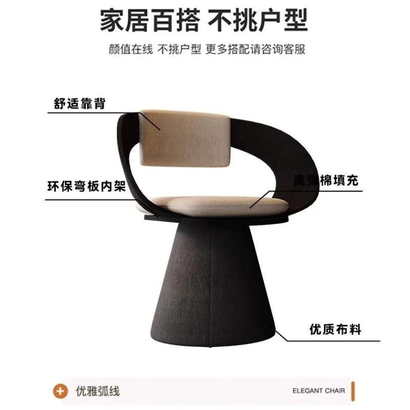 Italian Style Luxury Swivel Armchair with Swivel Base Premium Simple Leisure Seat Design Hotel Dining Chair and Dressing Stool