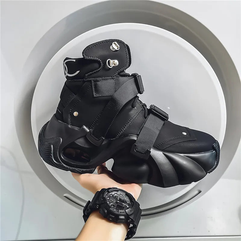 Men's Motorcycle Boots Autumn Winter Trendy All-match Leather Fashion Mans Shoes New High-tops Classic Simple Style Casual Boot